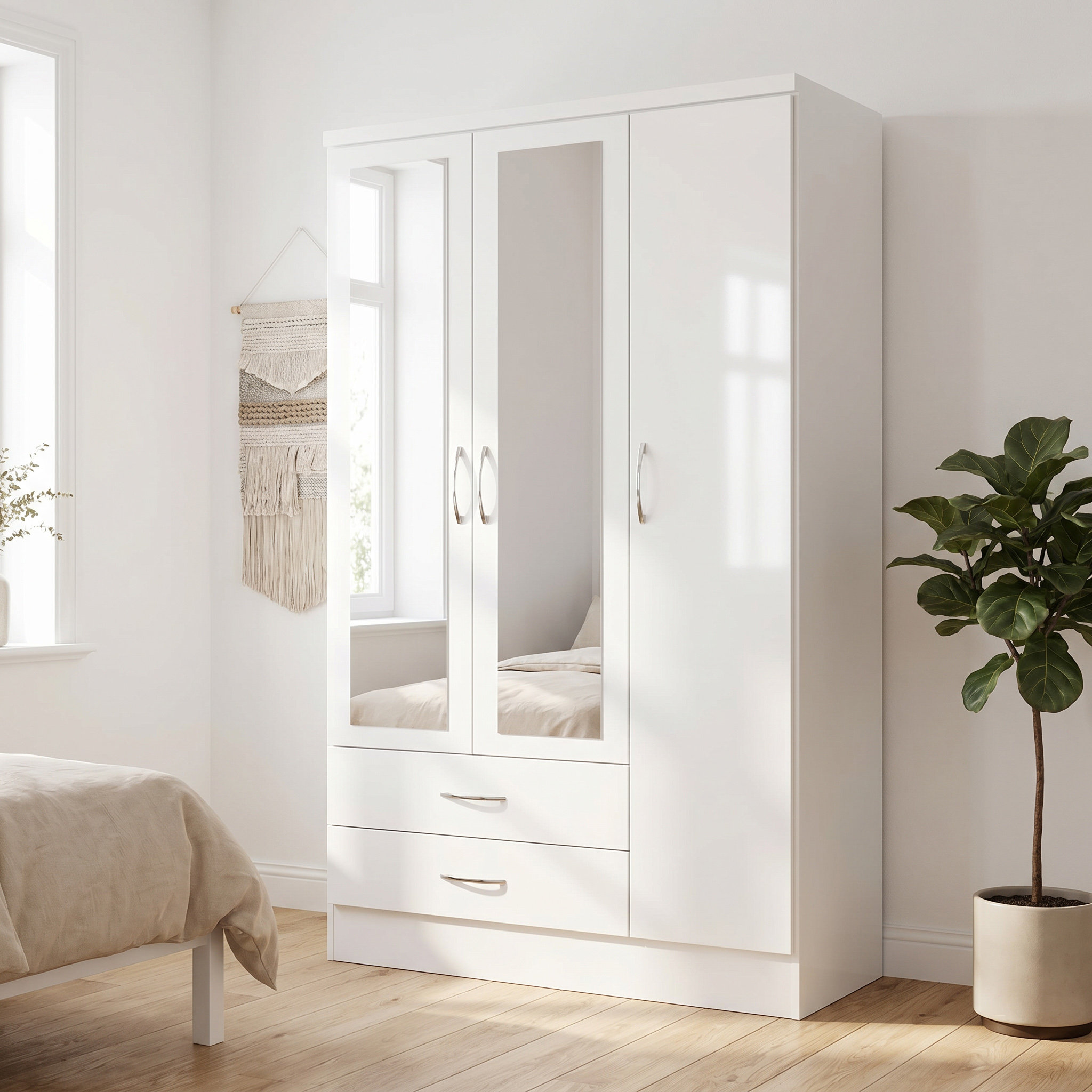 Zipcode Design Cascio 3 Door Wardrobe & Reviews | Wayfair.co.uk